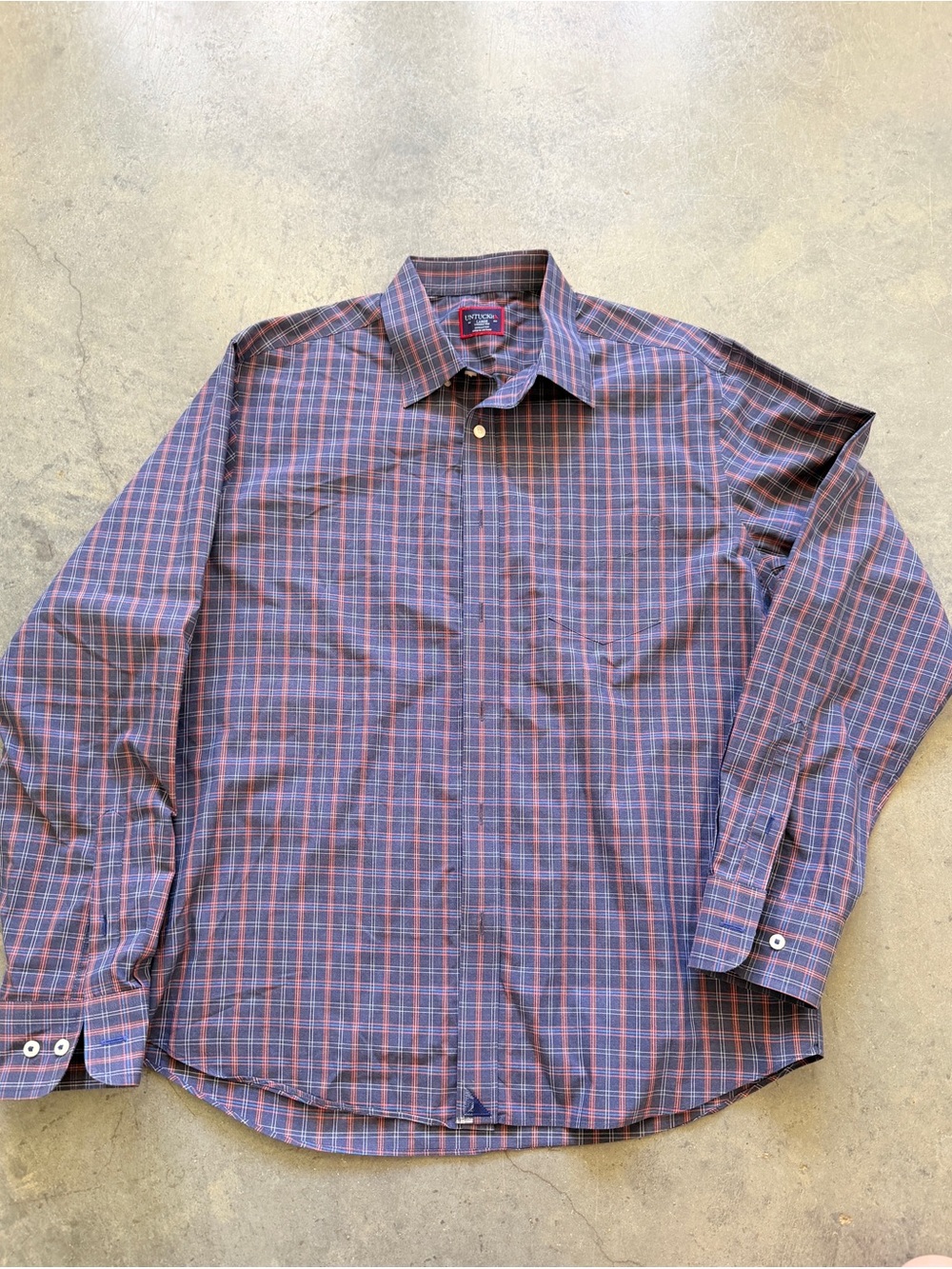 UNTUCKit Alder WF 40992 Men’s Large Regular Fit Wrinkle Free Plaid Shirt